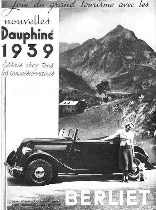 BERLIET DAUPHINE (1938 – 1939) - Les dernières voitures lyonnaises.