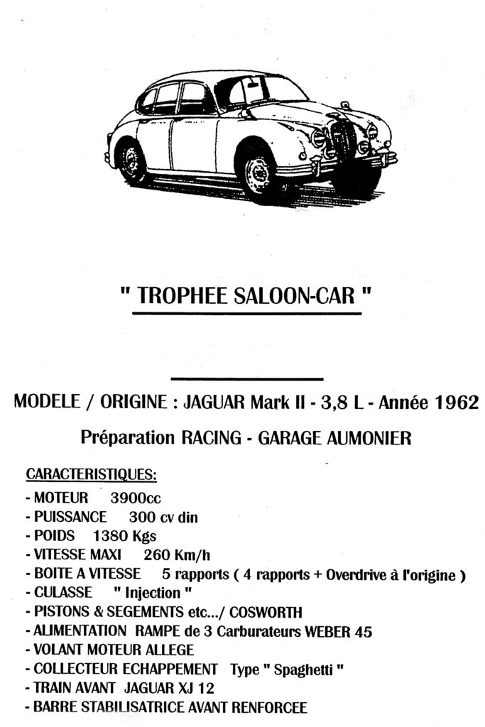 Jaguar MKII 3,8 litres 1962 Préparation Racing