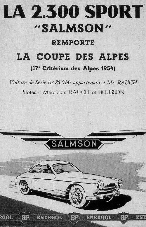 SALMSON 2300 SPORT - Grand tourisme populaire à la française (partie II).