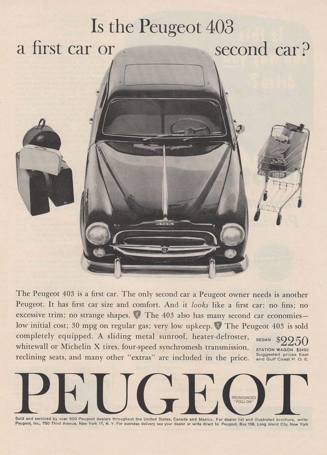 PEUGEOT 403, 404 et 304 américaines - Les débuts de l'aventure du lion au pays de l'oncle Sam.