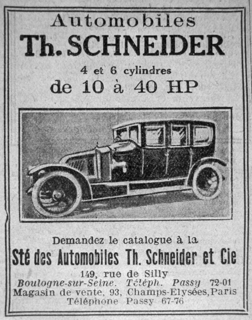 THEO SCHNEIDER, constructeur d'avant-guerre